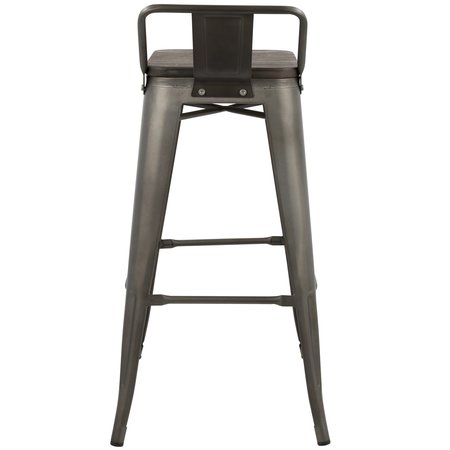 Lumisource Oregon Low Back Barstool in Antique and Espresso, PK 2 BS-LBOR AN+E2B